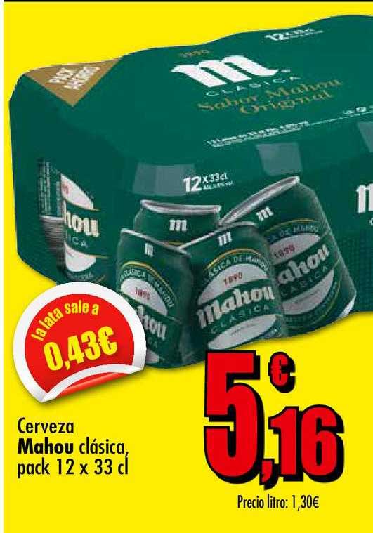 Unide Supermercados Cerveza Mahou Clásica, Pack 12 X 33 Cl