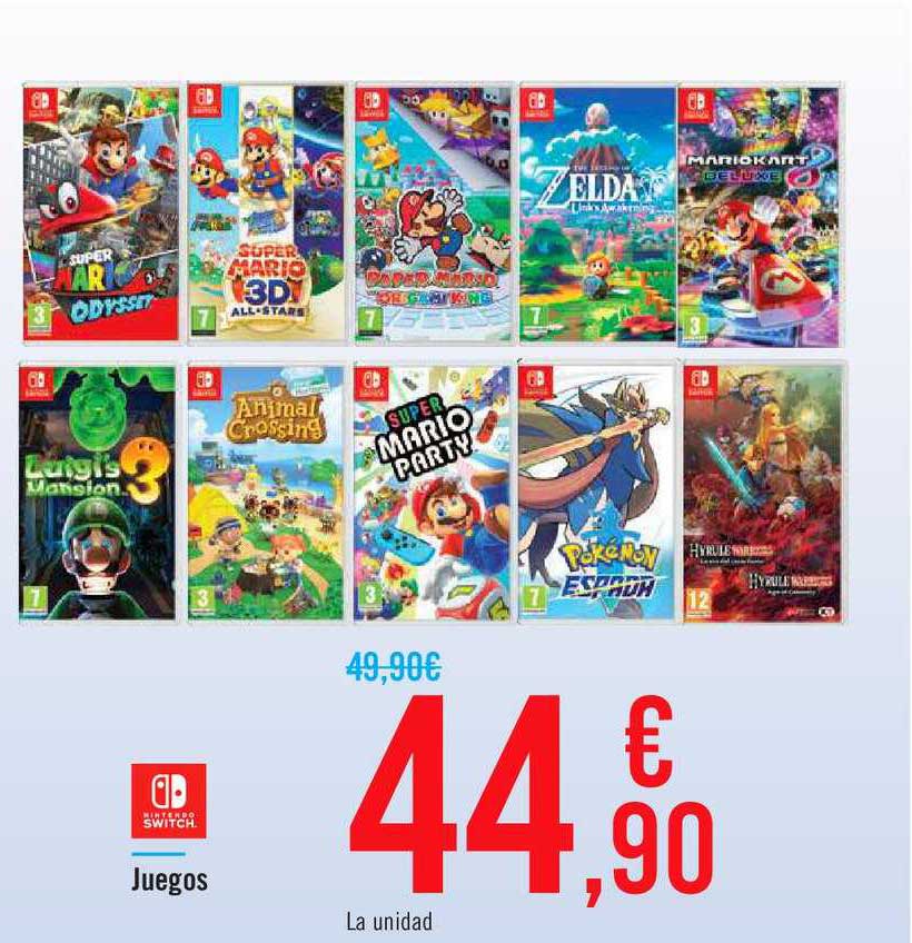 Oferta Nintendo Switch Juegos en Carrefour Market