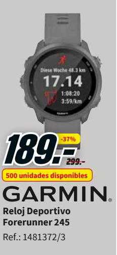 Oferta Garmin Reloj Deportivo Forerunner 245 en MediaMarkt