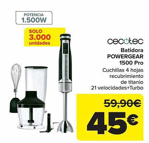 Carrefour Cecotec Batidora Powergear 1500 Pro