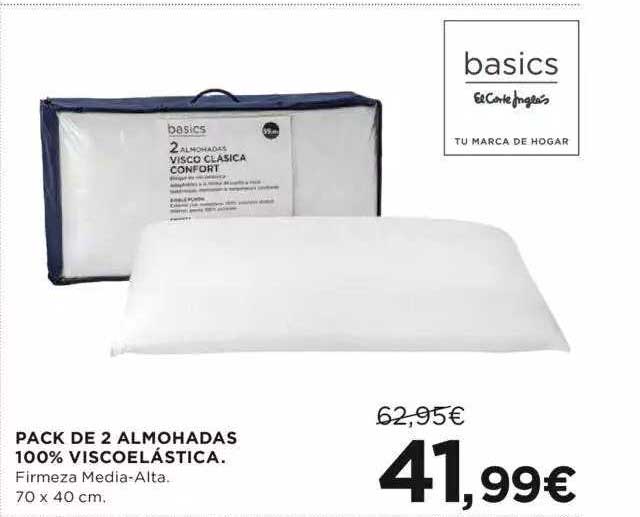 Comprar Pack de 2 almohadas Visco Pack Basics El Corte Inglés · Basics El  Corte Inglés · Hipercor