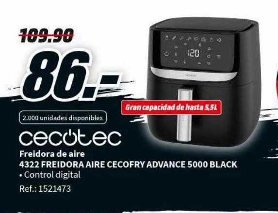 MediaMarkt Freidora De Aire 4322 Freidora Aire Cecofry Advance 5000 Black