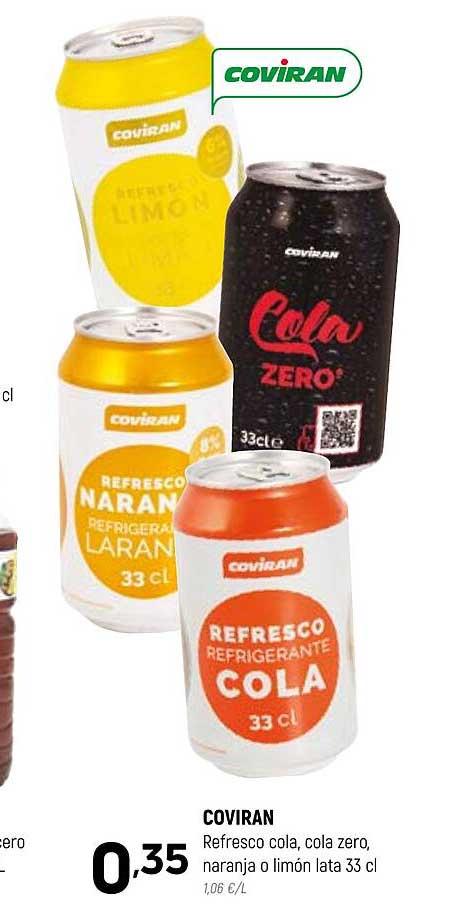 Coviran Coviran Refresco Cola, Cola Zero, Naranja O Limón Lata