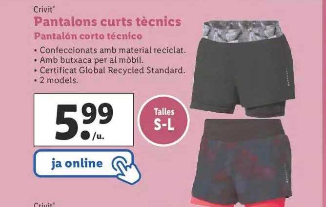 Oferta Criviy Pantalón Corto Técnico en LIDL