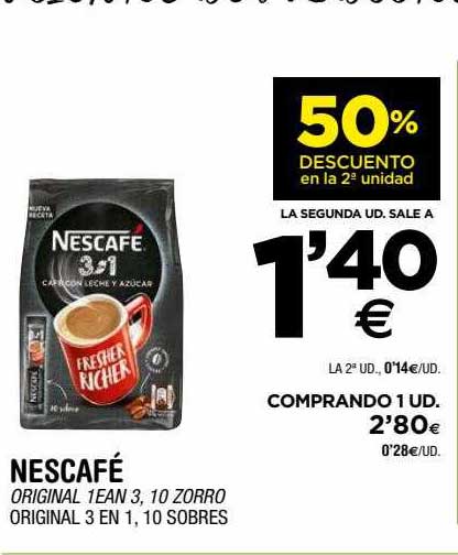 BM Supermercados 50% Descuento En La 2a Unidad Nescafé Original