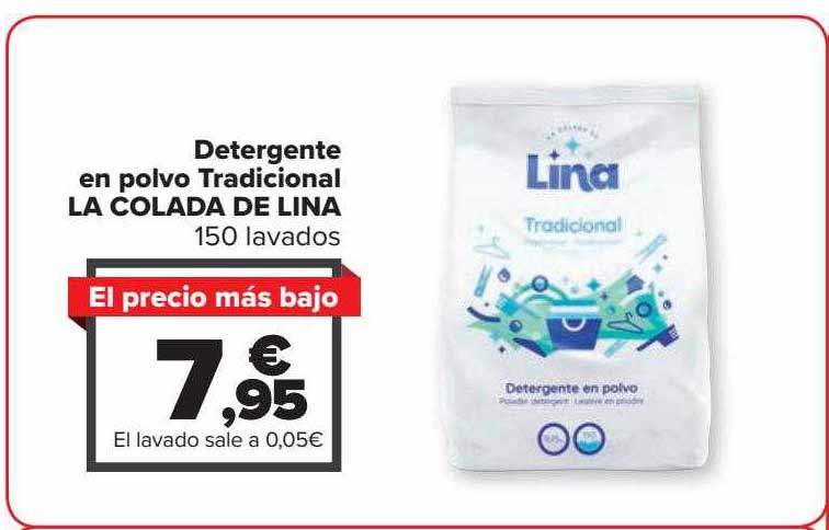 Carrefour Detergente En Polvo Tradicional La Colada De Lina 150 Lavados