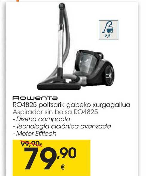 Oferta Rowenta Aspirador Sin Bolsa Ro4825 en EROSKI