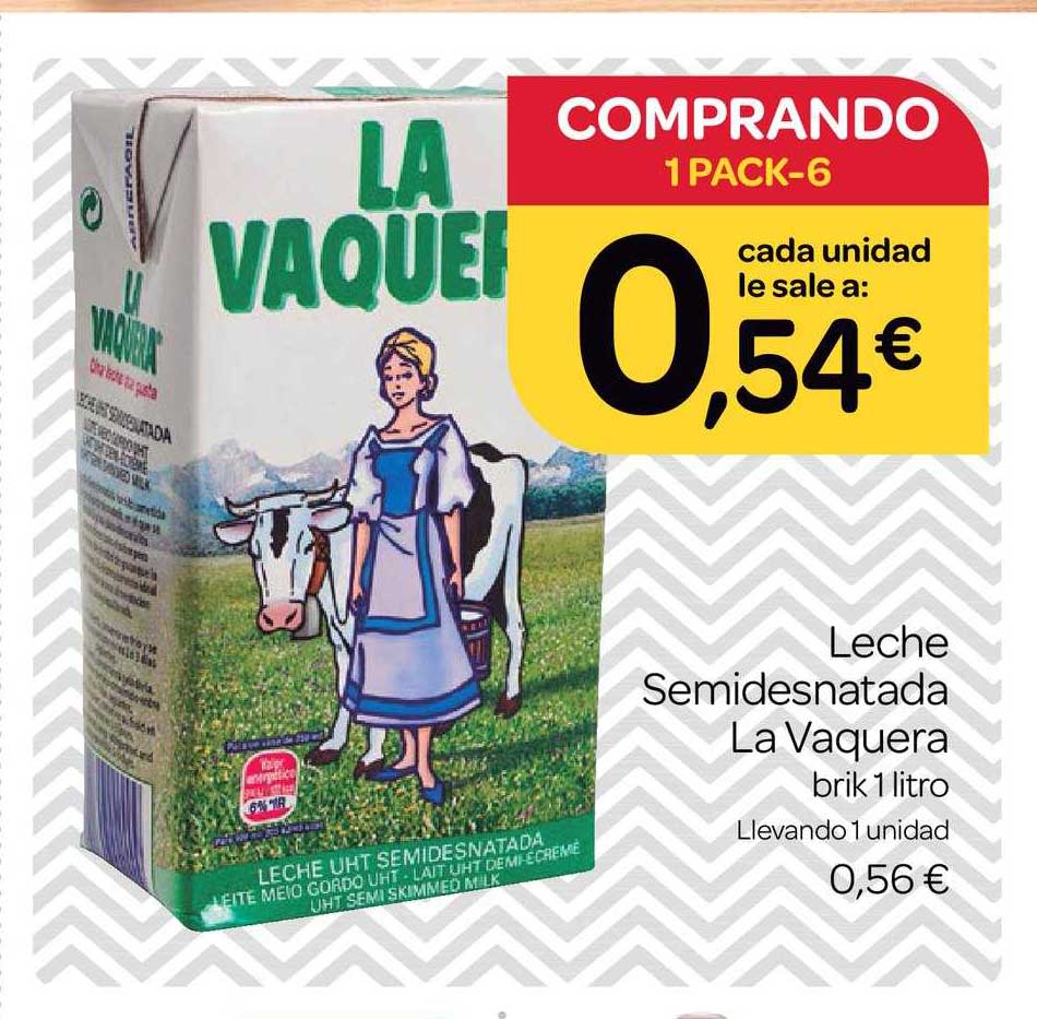 Supermercados El Jamón Leche Semidesnatada La Vaquera