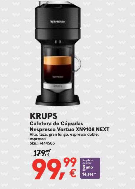 Oferta Krups Cafetera De Cápsulas Nespresso Vertuo Xn9108 Next en Worten