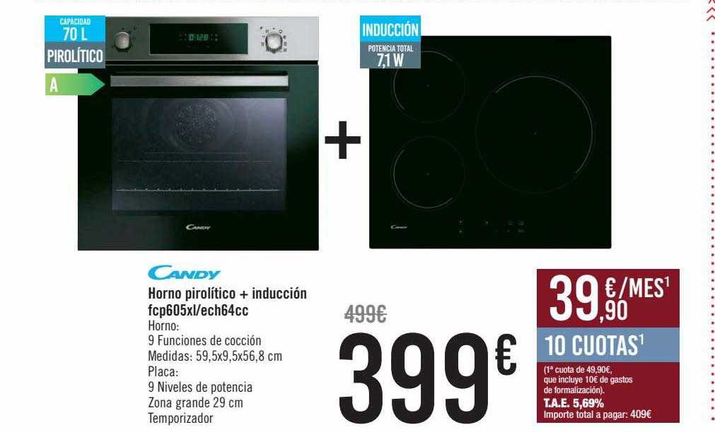Conjunto de Placa de Inducción + Horno Multifunción BEKO BBSE12340XD Plata  y negro - Conforama
