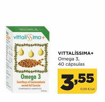 Oferta Vittalíssima+ Oemga 3 40 Cápsulas en Alimerka