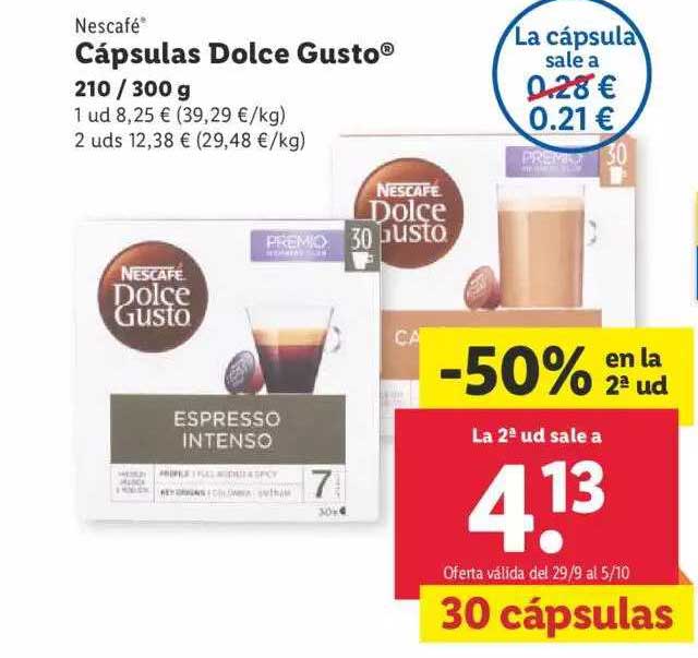 Oferta Nescafé Cápsulas Dolce Gusto en LIDL
