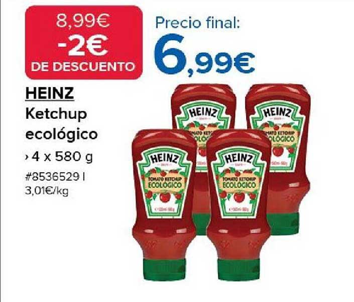 Oferta Heinz Ketchup Ecológico en Costco