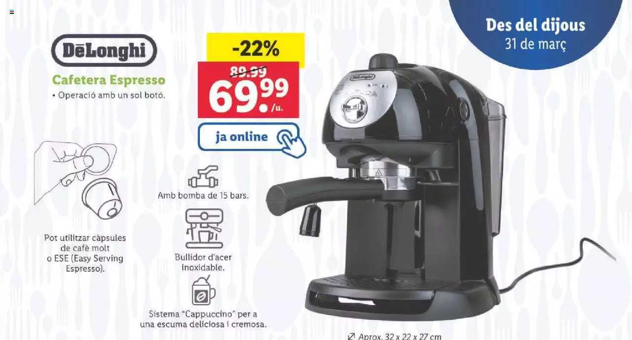 Oferta Delonghi Cafetera Espresso en LIDL