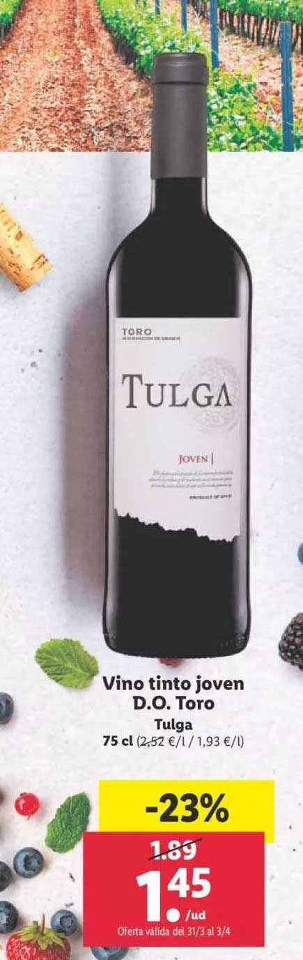 Oferta Vino Toro Joven D.o. Tinto LIDL en Tulga