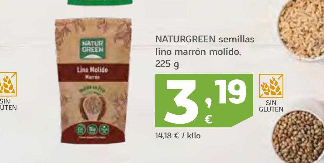 HiperDino Naturgreen Semillas Lino Marrón Molido