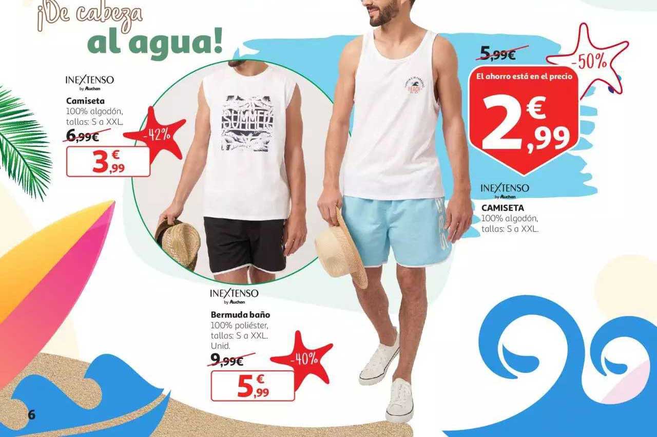 Oferta Bermuda Baño Camiseta Inextenso en Alcampo