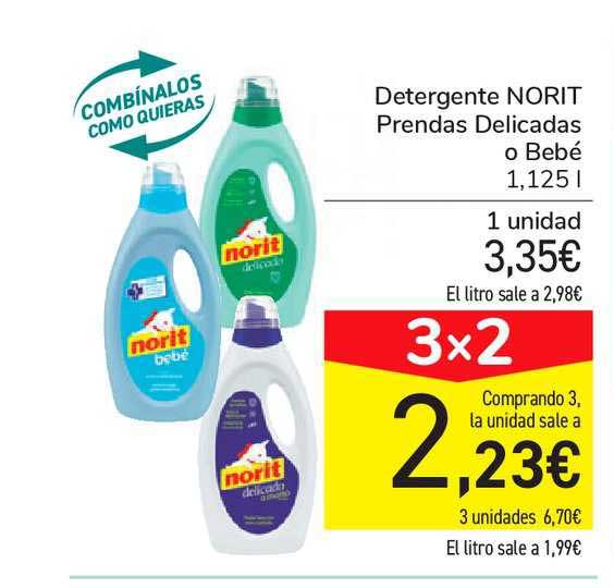 Oferta Detergente Norit Delicadas O Bebé 1,125 L en Carrefour