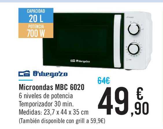 Microondas Orbegozo Mbc 6020 Opiniones