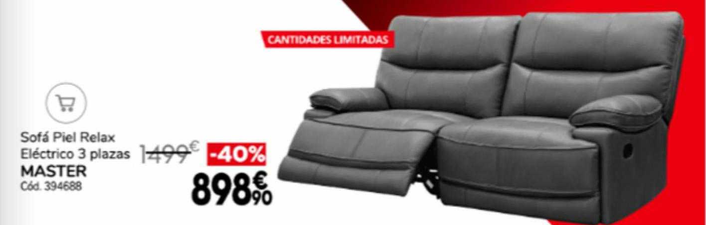 Oferta Sofá Piel Relax 3 Plazas Sharona en Conforama