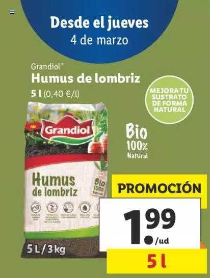 LIDL Grandiol Humus De Lombriz 5l