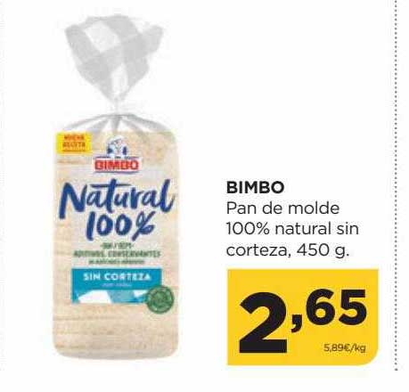 Alimerka Bimbo Pan De Molde 10% Natural Sin Corteza