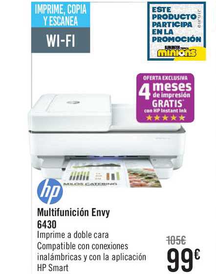 Oferta HP Multifunición Envy 6430 en Carrefour