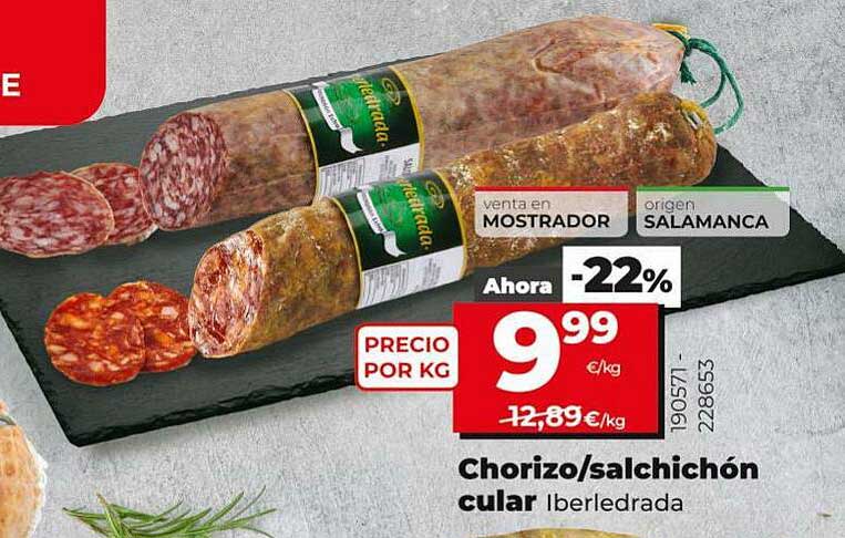 Supermercados DIA Chorizo Salchichón Cular Iberledrada