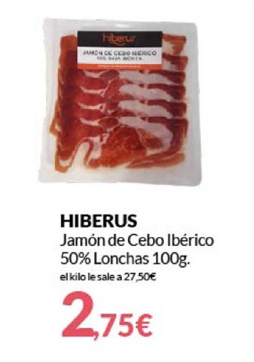 Primaprix Hiberus Jamón De Cebo Ibérico 50% Lonchas