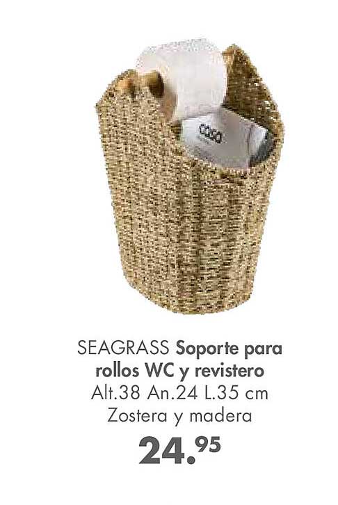 Casa Seagrass Soporte Para Rollos Wc Y Revistero