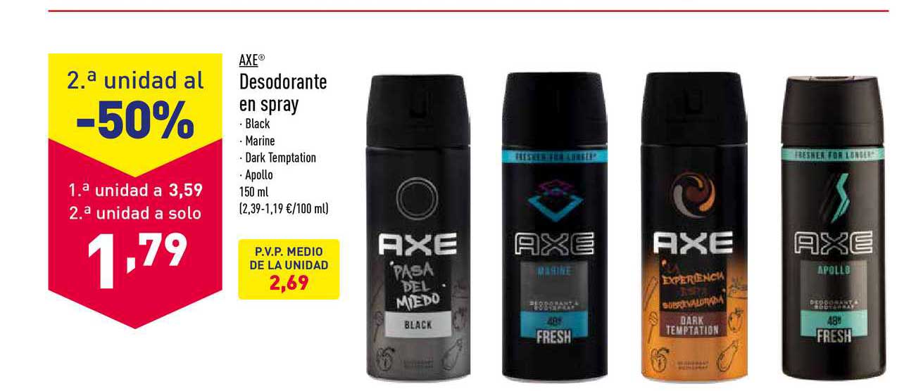 Oferta 2 ª Unidad Al 50 Axe Desodorante En Spray En Aldi