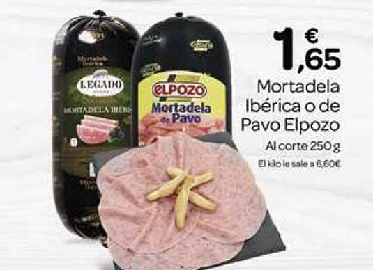 Supermercados El Jamón Mortadela Ibérica O De Pavo Elpozo