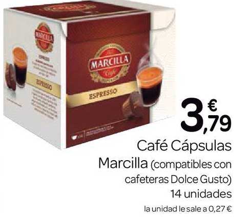 Oferta Café Cápsulas Marcilla en Supermercados El Jamon