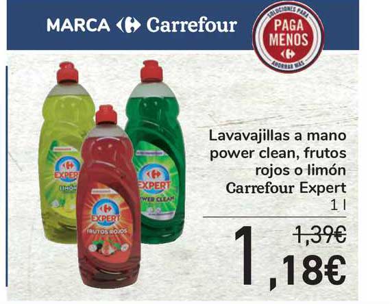 Lavavajillas a mano ultra concentrado power clean Expert Carrefour