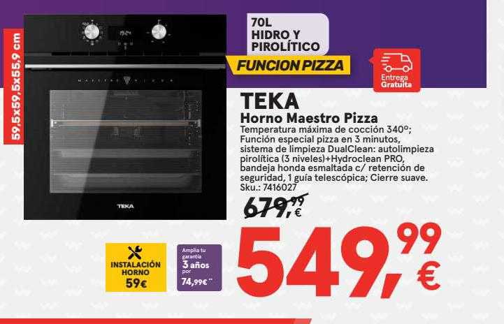 Oferta Teka Horno Maestro Pizza en Worten