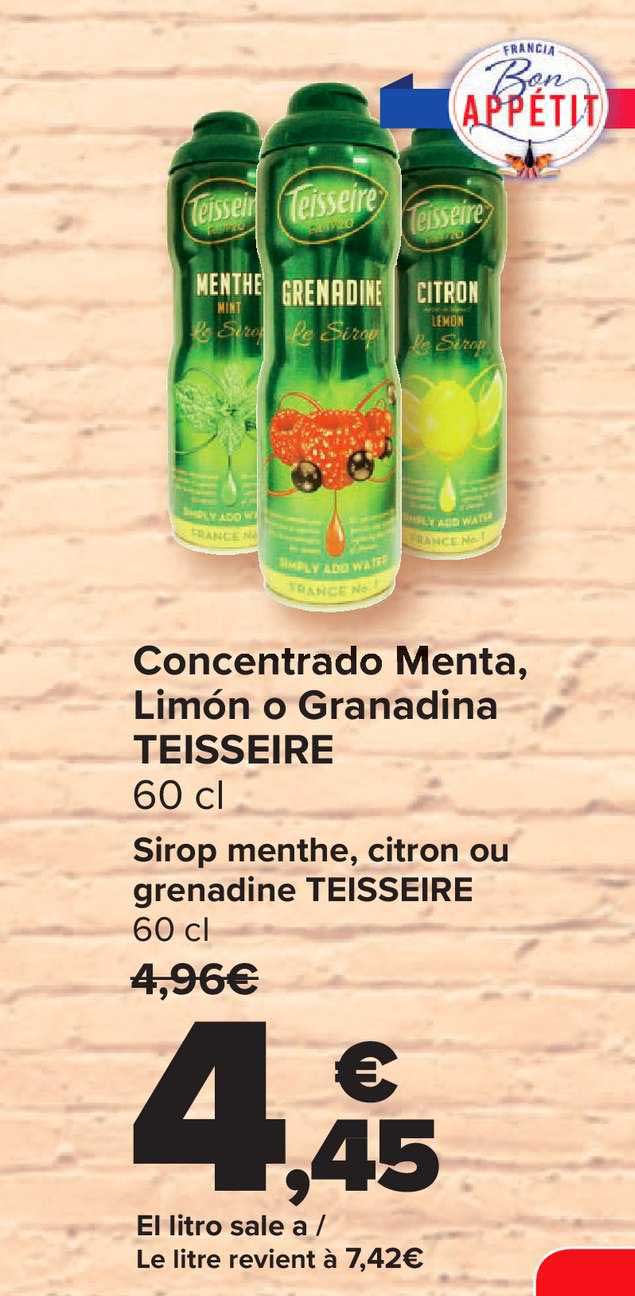 Carrefour Market Concentrado Menta Limon O Granadina Teisseire