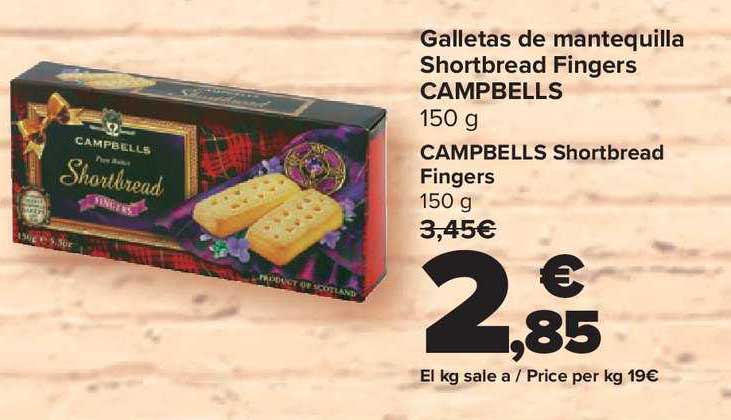 Carrefour Market Galletas De Mantequilla Shortbread Fingers Campbells Campbells Shortbread Fingers