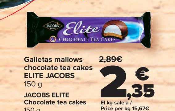 Carrefour Market Galletas Mallows Chocolate Tea Cakes Elite Jacobs Jacobs Elite Chocolate Tea Cakes