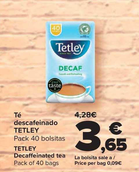 Carrefour Market Té Descafeinado Tetley Pack 40 Bolsitas Tetley Decaffeinated Tea Pack Of 40 Bags