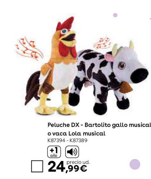 La Granja de Zenón Musical Peluche Bartolito Gallo - Juguettos