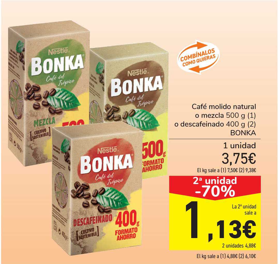 Oferta 2ª Unidad 70 Café Molido Natural O Mezcla 500 G O