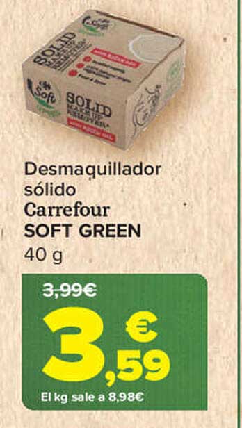 Carrefour Desmaquillador Sólido Carrefour Soft Green