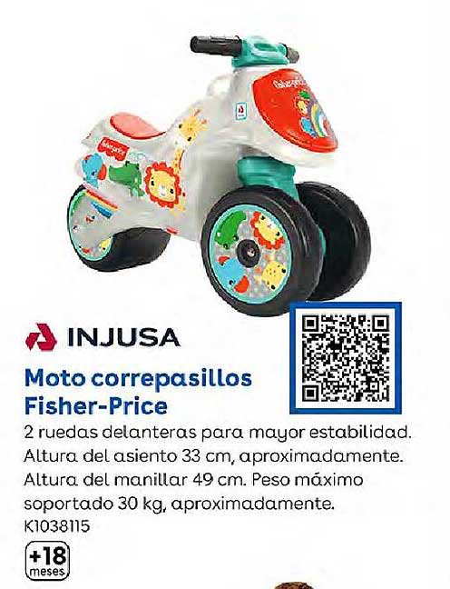 INJUSA Moto Correpasillos Fisher-Price
