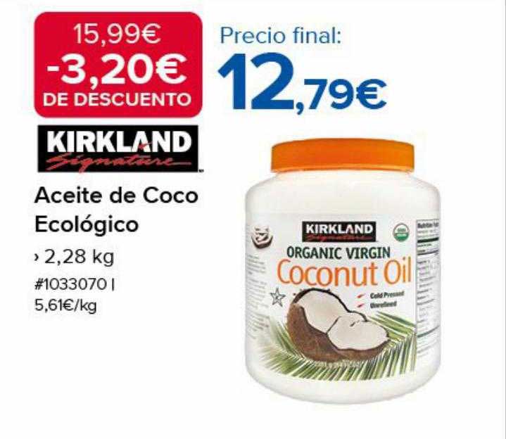 Kirkland Signature Aceite de Coco Virgen Orgánico, prensado en frío sin  refinar, 84 oz.