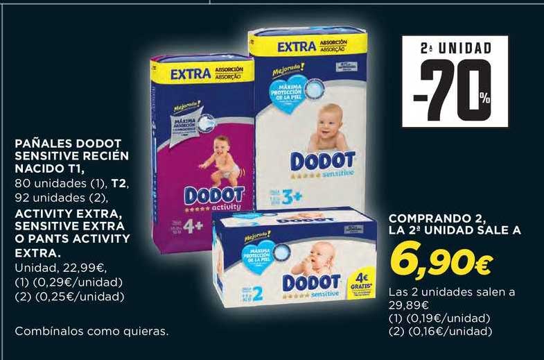 Comprar Sensitive pañales recién nacido de 4 a 8 kg talla 2 caja 80  unidades · DODOT · Supermercado Supermercado Hipercor