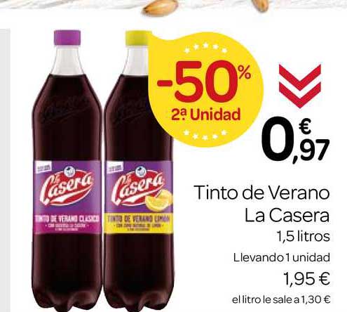 Supermercados El Jamón -50% 2 Unidad Tinto De Verano La Casera 1.5litros