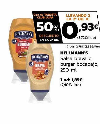 Supermercados Lupa Hellmann's Salsa Brava O Burger Bocabajo