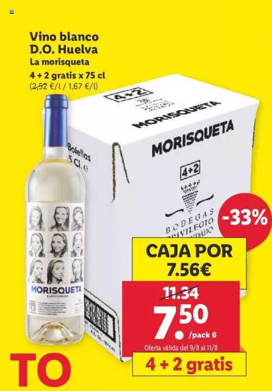 Oferta Vino Blanco D.o. Huelva La Morisqueta en LIDL