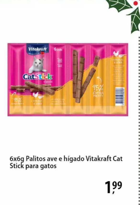 Zooplus 6x6g Palitos Ave E Hígado Vitakraft Cat Stick Para Gatos