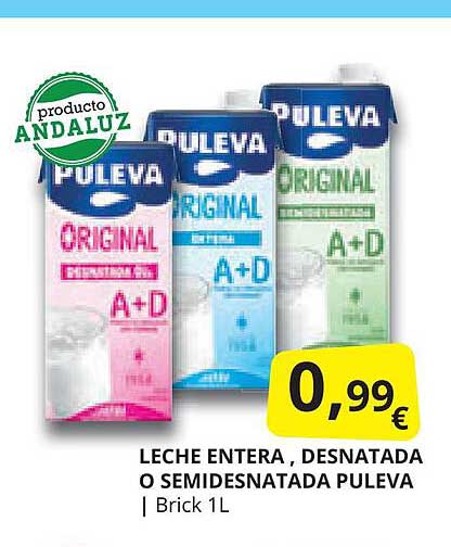 LECHE SEMIDESNATADA SPAR BRIK 1 L. TAPÓN REDONDO - SPAR